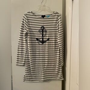 S: Sandiva Pool Beach Coverup Swimwear Nautical Ivory/Grey/Navy Stripe Navy NWOT